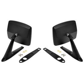 C7tz-17696-mb Cj Classic Trucks Side View Mirrors Flat Glass Satin Black Pair Driver/passen
