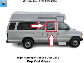 F2ub-1525700 Ford 92 To 14 E150 E250 Rear Right 2nd Door Pop Out Popout Glass Window Oem