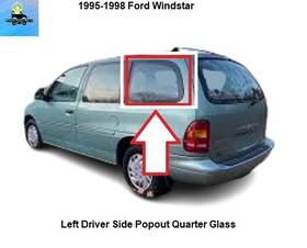 F58z1629727d Ford 95 96 97 98 Windstar Rear Left Quarter Popout Glass Window