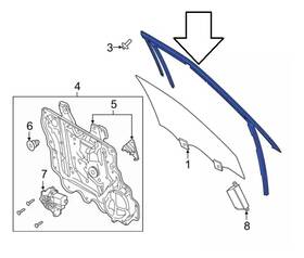 Lb5z-7821596-c Ford Genuine Front Door Run Channel Glass Right Explorer 20-26 Lb5z-7821596-c Ford Genuine Front Door Run Channel Glass Right Explorer 20-26
