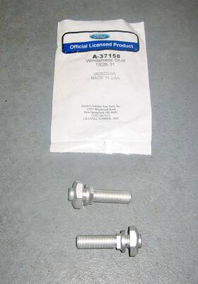 Ford Licensed A-37158 2 Model A Open Car Roadster Windshield Glass Frame Studs And Nuts 1928-1931