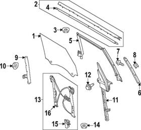 M2dz-9821596-e Ford Genuine Glass Run