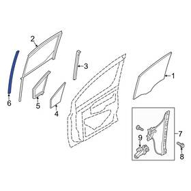 Dt1z6122297d Ford Oe For Transit Connect 14-23 Front Left Door Window Division Bar