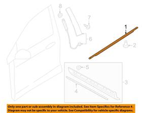 Fa1z5821453b Ford Oem Lincoln Oem-door Window Sweep-belt Molding Weatherstrip Left