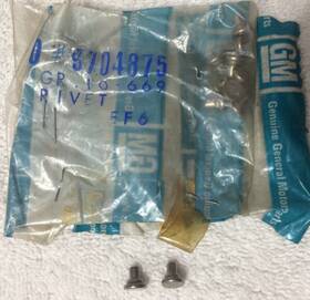 9704875 General Motors Two Nos Gm #9704875 Vent Window Stainless Hinge Rivets 1963-67 Corvette Coupe