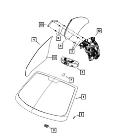 55276549ab Genuine Mopar Windshield Spacer