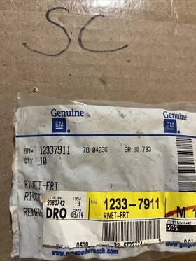 12337911 Gm Qty 10 New Genuine Rivet Front Side Door Window Regulator 1988-2005