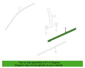 23387843 Gm 22845591 Genuine Oem Chevrolet Front Left Side Window Sweep Belt Molding