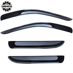 Hgf40808 Home-garden-fix Black Guards Shade Vent Deflectors Window Visors For Dodge Ram 02-2009 Quad Cab