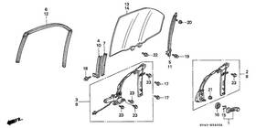 Honda 72735-sv4-013 Genuine Channel R Rear Door Run