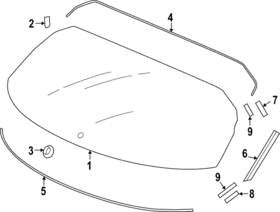 91556-3w0-000 Honda Genuine Lift Gate Glass Fastener