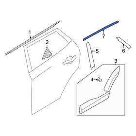 77522be000 Hyundai Oe For Kona Electric 24-26 Rear Right Upper Black Out Tape 77522be000 Hyundai Oe For Kona Electric 24-26 Rear Right Upper Black Out Tape