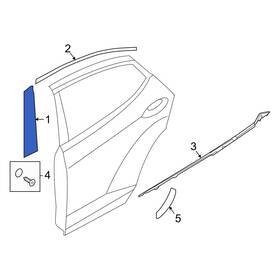 86381f2000 Hyundai Oe For Elantra 2017-2020 Rear Left Lower Black Out Tape