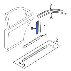 Gk2a508v4a Mazda Oe For 6 2003-2008 Rear Right Outer Black Out Tape
