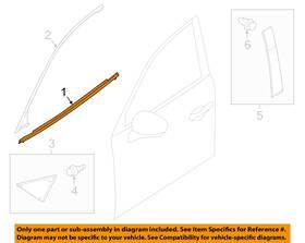 Mazda Oem Bhn950640c 14-18 3 Front Door Exterior Trim-belt Molding