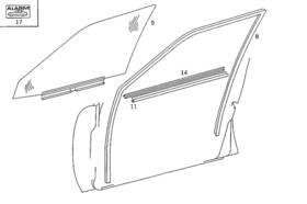 124-725-08-25 Mercedes-benz Genuine Window Guide Rail