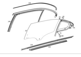 177-735-38-00-64 Mercedes-benz Genuine Window Guide Rail