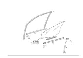 210-725-09-25 Mercedes-benz Genuine Window Guide Rail