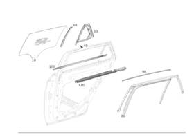 253-735-13-01 Mercedes-benz Genuine Window Guide Rail 253-735-13-01 Mercedes-benz Genuine Window Guide Rail