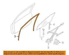 5705a615 Mitsubishi Oem 08-17 Lancer Front Door Glass Hardware-run Channel