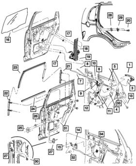 04724778ag Mopar Genuine Rear Door Glass Run Weatherstrip Right 4724778ag