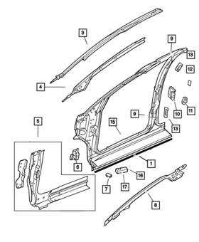 04860565ac Mopar Genuine Windshield Frame Left Inner 4860565ac