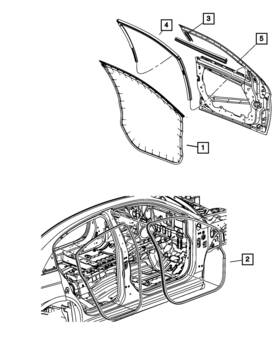 05074005ah Mopar Genuine Front Door Glass Weatherstrip Left 5074005ah