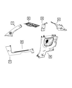 1tk91jw4ac Mopar Genuine Windshield Frame Panel