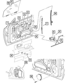55075799 Mopar Genuine Front Door Window Regulator Left 55075799 Mopar Genuine Front Door Window Regulator Left