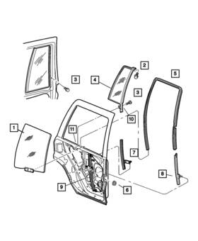 55136081ai Mopar Genuine Rear Door Glass Seal Left