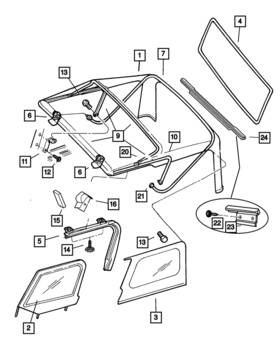 55175858ai Mopar Genuine Door Glass Frame Right
