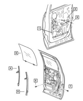 55276113ad Mopar Genuine Rear Door Front Channel Left 55276113ad Mopar Genuine Rear Door Front Channel Left