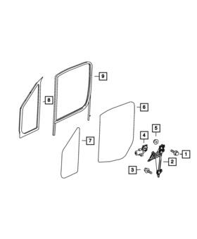 68010111aa Mopar Genuine Door Glass Frame Right