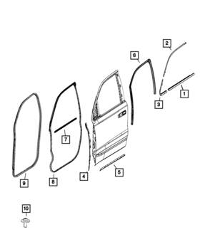 68285727af Mopar Genuine Front Door Glass Run Seal Left