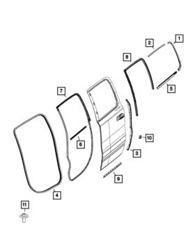 68285728ae Mopar Genuine Rear Door Glass Run Seal Right