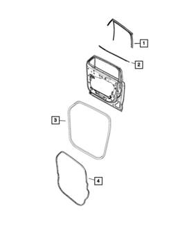 68417437aa Mopar Genuine Front Door Flush Glass Weatherstrip Right