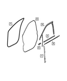 68422225aa Mopar Genuine Door Glass Weatherstrip Left 68422225aa Mopar Genuine Door Glass Weatherstrip Left