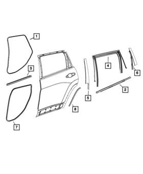 68442219aa Mopar Genuine Door Glass Weatherstrip Left