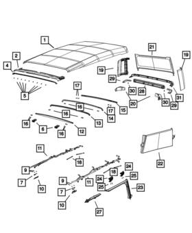 68466059aa Mopar Genuine Door Glass Frame Left