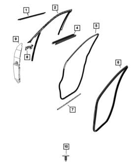 68488770ag Mopar Genuine Front Door Glass Run Right