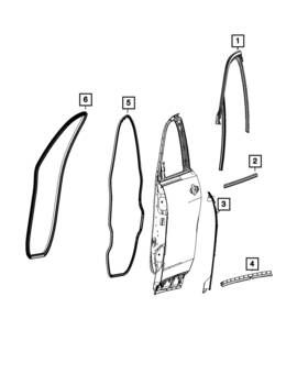 68607082aa Mopar Genuine Front Door Glass Run Weatherstrip Right