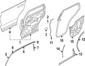 822d4-7ba0a Nissan Genuine Sash Channel