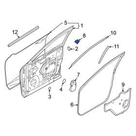 802d56rr0b Nissan Oe For Rogue 21 Front Left Door Window Belt Weather Strip Cap