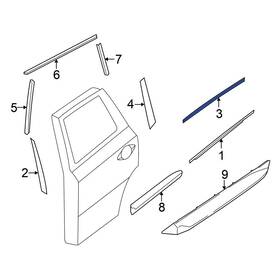 828123ka0a Nissan Oe For Pathfinder 13-20 Rear Right Upper Outer Black Out Tape