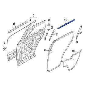 828176ra1a Nissan Oe For Rogue 2022-2024 Rear Left Black Out Tape