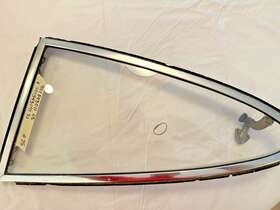 90154301125 Porsche 911 Qtr Window Left With Chrome Frame Pop-out Clear Sekurit Glass And Hinge