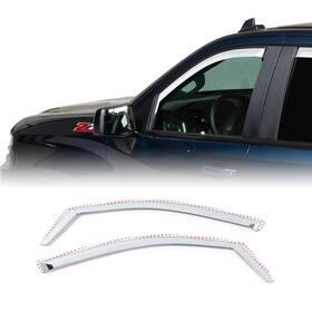 480244 Putco 2pc Chrome Fr Window Deflectors For 19-25 Silverado/sierra Std/crew