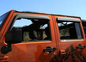 11349.12 Rugged Ridge Window Visors Matte Black 07-18 4-door Wrangler