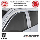 6019-8 Stampede Tape-onz Chrome Front And Rear Sidewind Deflector Fits 19-22 Ram 1500