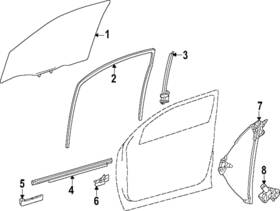 68141-ak010 Toyota Genuine Glass Run